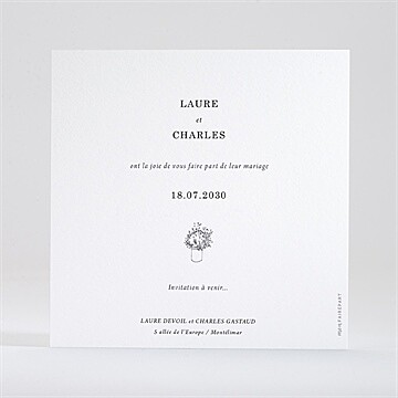 Save the Date mariage belle intimité - Dos de la carte