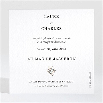 Carton d'invitation mariage belle intimité