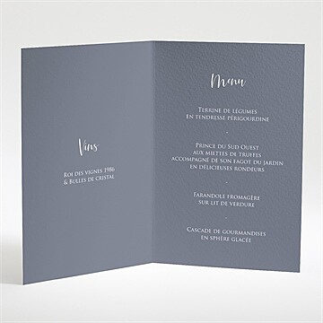 Menu mariage reliefs - Intérieur du menu
