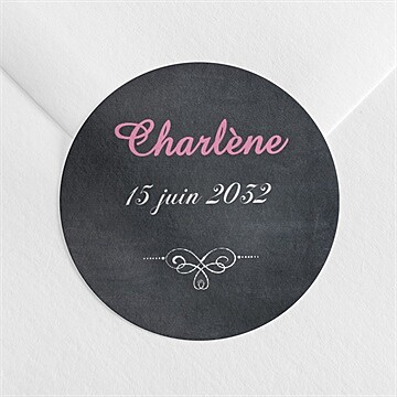 Sticker communion fond ardoise et photo
