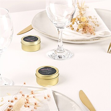 Bougie communion fond ardoise et photo - Mise en situation