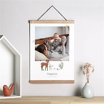 Affiche naissance petits compères - Mise en situation