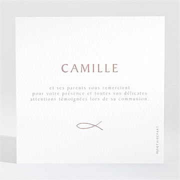 Remerciement communion jolies grâces - Dos de la carte