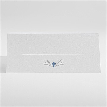 Marque-place communion bleu myosotis - Dos du marque-place