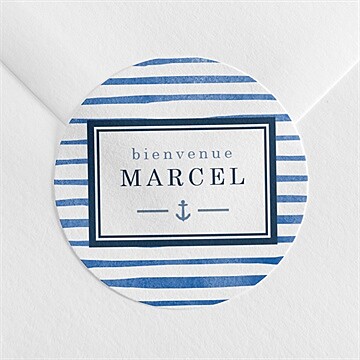 Sticker naissance notre petit marin