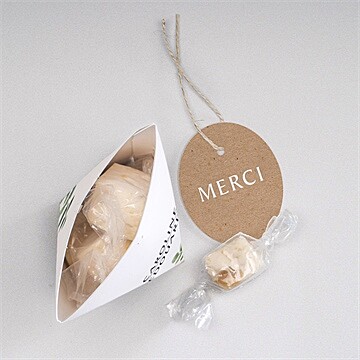 Boîte surprise mariage feuillage d'été - Intérieur de la boîte