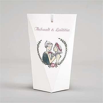 Boîte surprise mariage nos 2 petits mariés - Dos de la boîte