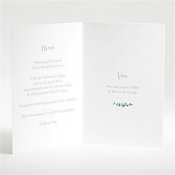 Menu mariage tourbillonnant - Intérieur du menu