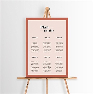 Plan de table mariage en terracotta