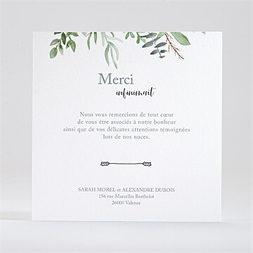Remerciement mariage balade champetre - Dos du remerciement