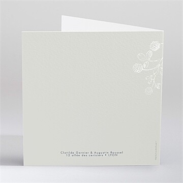 Faire-part mariage esperluette gaufrage - Dos du faire-part