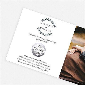 Faire-part mariage avec programme à gratter - Détail du faire-part