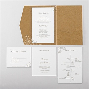 Faire-part mariage belle découverte pocketfold - Vue d'ensemble intérieur