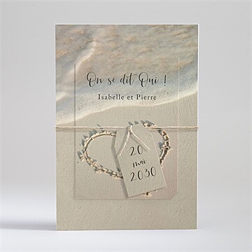 Faire-part mariage dans le sable superposition