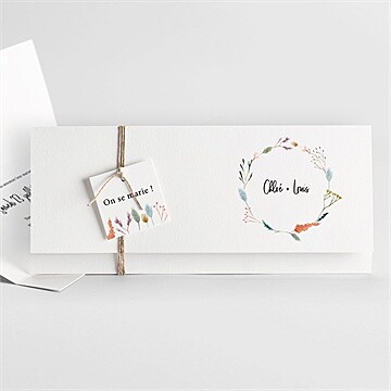 Faire-part mariage art champêtre pochette - Faire-part entier