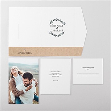 Faire-part mariage avec programme pocketfold - Vue d'ensemble extérieur