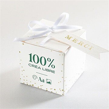 Boîte de dragées mariage vierge 4,5 cm x 4,5 cm
