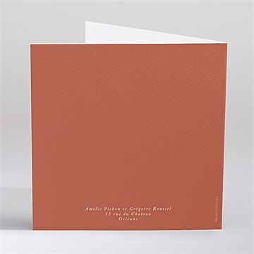 Faire-part mariage jolie esquisse gaufrage - Dos du faire-part