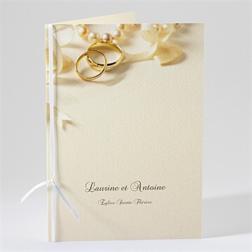 Livret de messe mariage alliances fond crème
