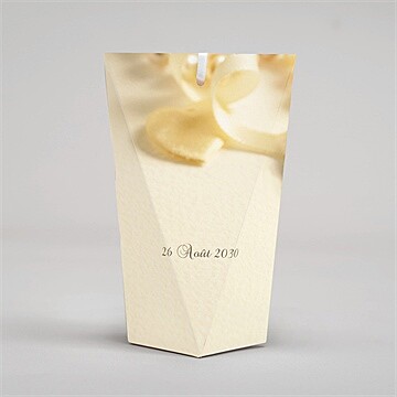 Boîte surprise mariage alliances fond crème - Dos de la boîte
