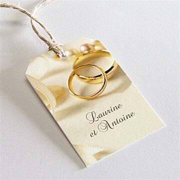 Etiquette mariage alliances fond crème