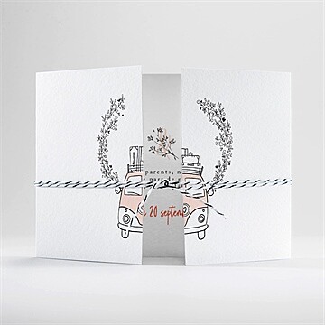 Faire-part mariage douceur champetre 2 volets