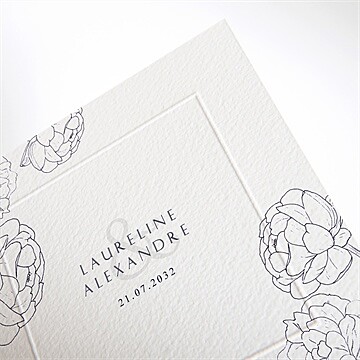 Faire-part mariage chic et moderne gaufrage - Détail du faire-part