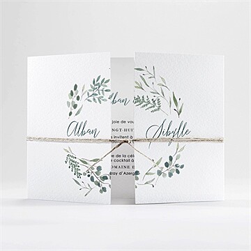 Faire-part mariage bouquet provençal 2 volets