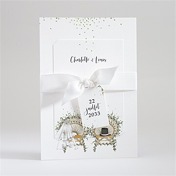 Faire-part mariage fusion champêtre superposé