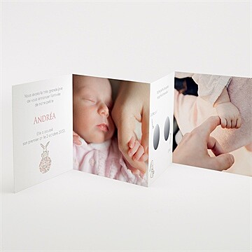 Faire-part naissance poésie aimantée accordéon - Intérieur du faire-part