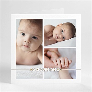 Faire-part naissance hello en photos bracelet