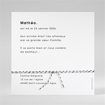 Faire-part naissance absolu moderne ensemencé - Dos du faire-part