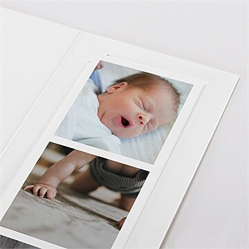 Faire-part naissance elégante symétrie photomaton - Détail du faire-part