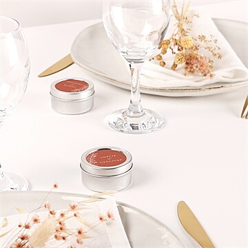 Bougie mariage jolie esquisse - argent - Mise en situation