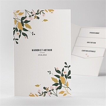 Faire-part mariage vintage champetre pocketfold