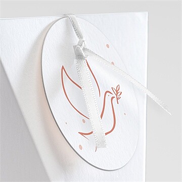 Boîte de dragées communion colombe dorée étui - Détail de la boîte