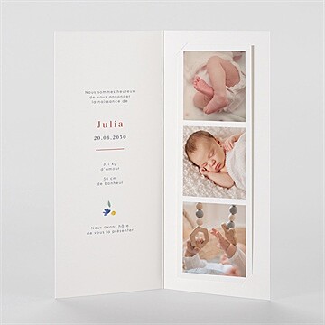 Faire-part naissance nos beaux jours photomaton - Intérieur du faire-part