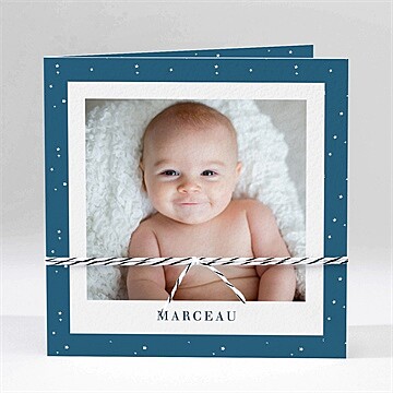 Faire-part naissance cadre chic et élégant plié