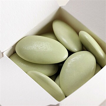 Dragées vert céladon pour confirmation - chocolat