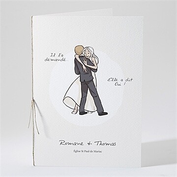 Livret de messe mariage mariés illustrés