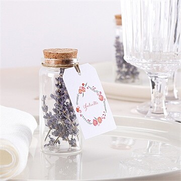 Mignonette communion couronne aquarelle étiquette - Mise en situation