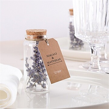 Mignonette mariage kraft vintage étiquette - Mise en situation