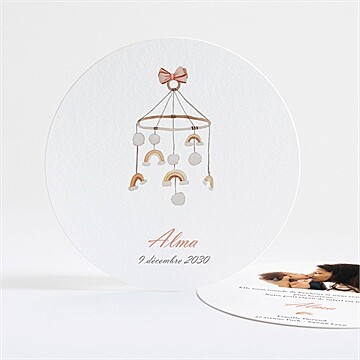 Faire-part naissance joli petit mobile rond