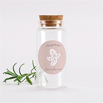 Mignonette baptême profil de colombe sticker - Mise en situation