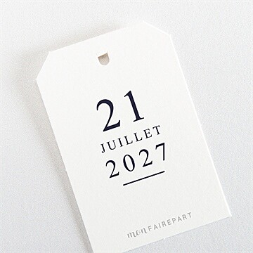 Etiquette mariage chic et moderne - Dos de l'étiquette