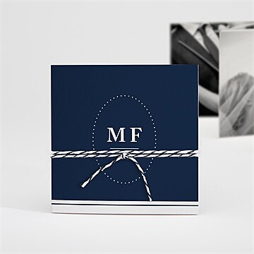 Remerciement mariage bleu romantique accordéon