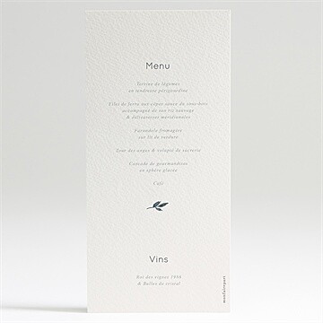 Menu mariage rien que nous - Dos du menu