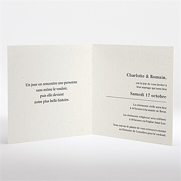 Faire-part mariage absolument - Intérieur du faire-part