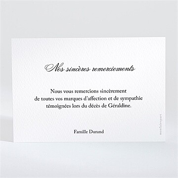 Remerciement décès en douceur - Dos du carton
