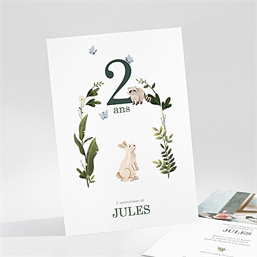 Invitation anniversaire animaux de la forêt